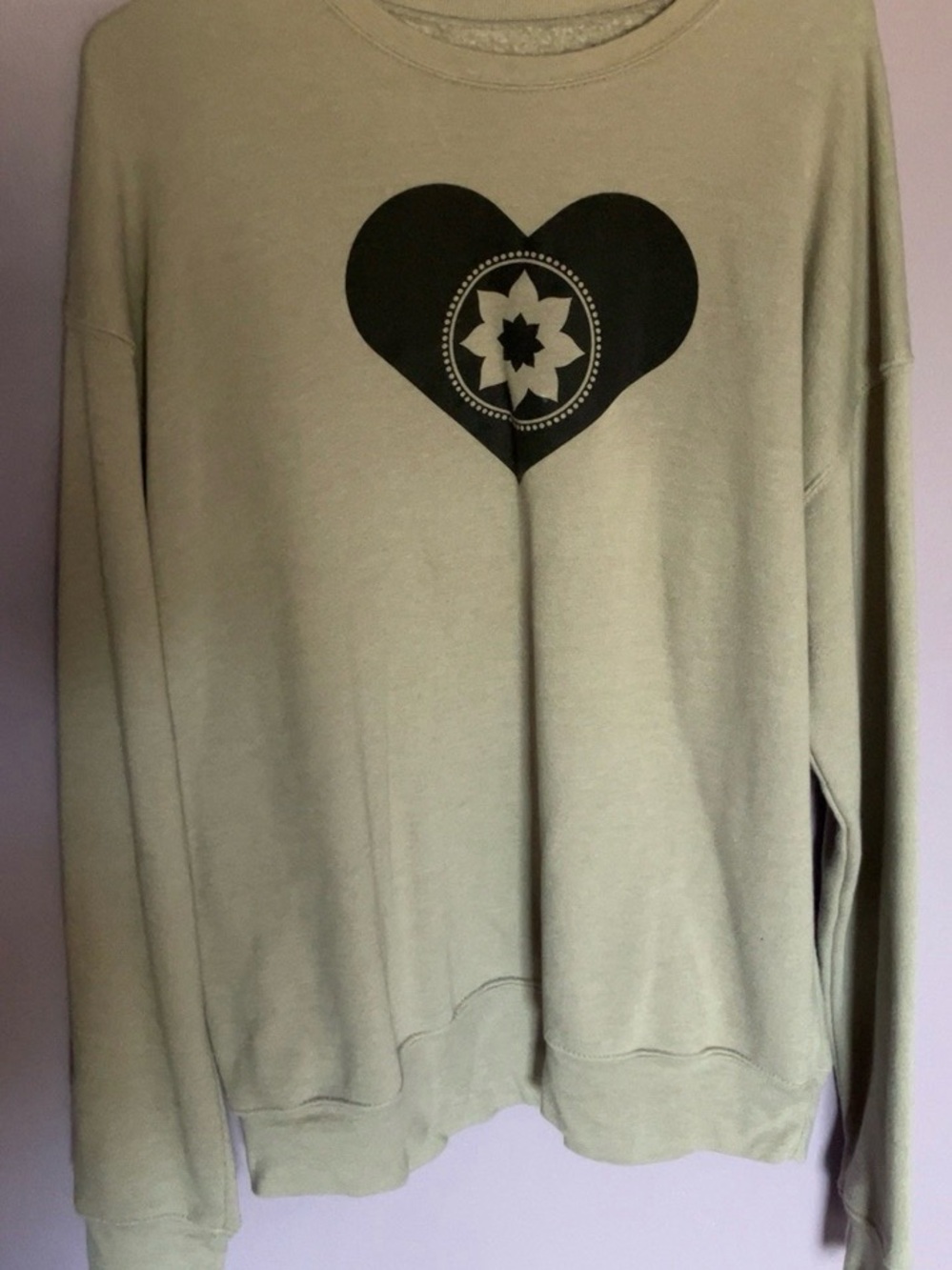 Women’s Sage Green Heart Graphic Club Pilates Sweatshirt